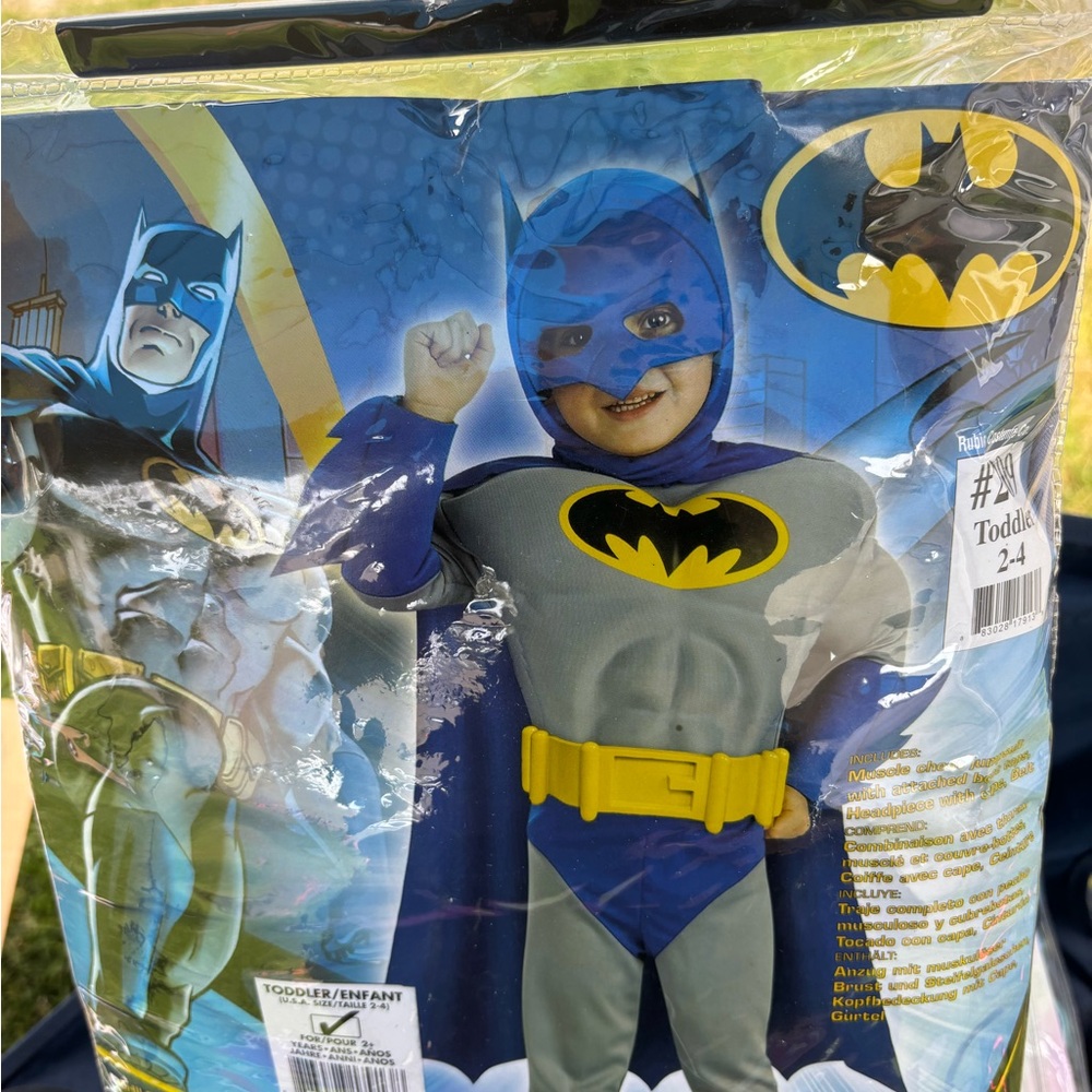 Kids Batman Costume NO MASK OR CAPE  - Blue and Gray toddler costume size 2-4 yr